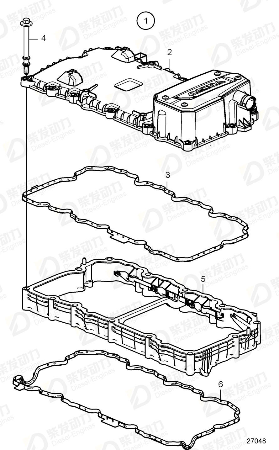 volvo penta Valve cover 21717613 Drawing volvo penta Valve cover 21717613 Drawing